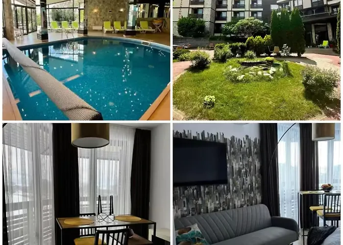 уютни планински с басейн в комплекс алпин лодж 班斯科