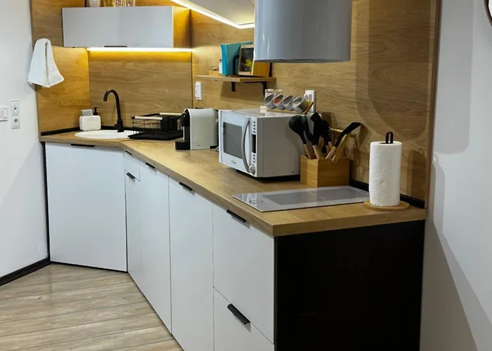 公寓 уютни планински с басейн в комплекс алпин лодж 班斯科